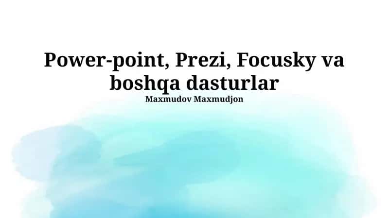 Power-point, Prezi, Focusky