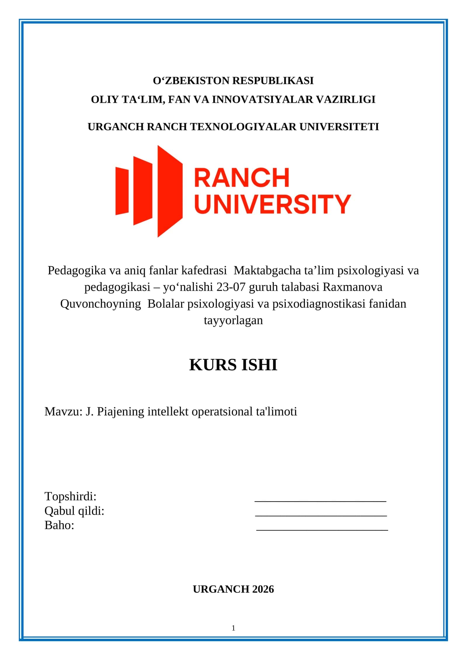 J. Piajening intellekt operatsional ta'limoti