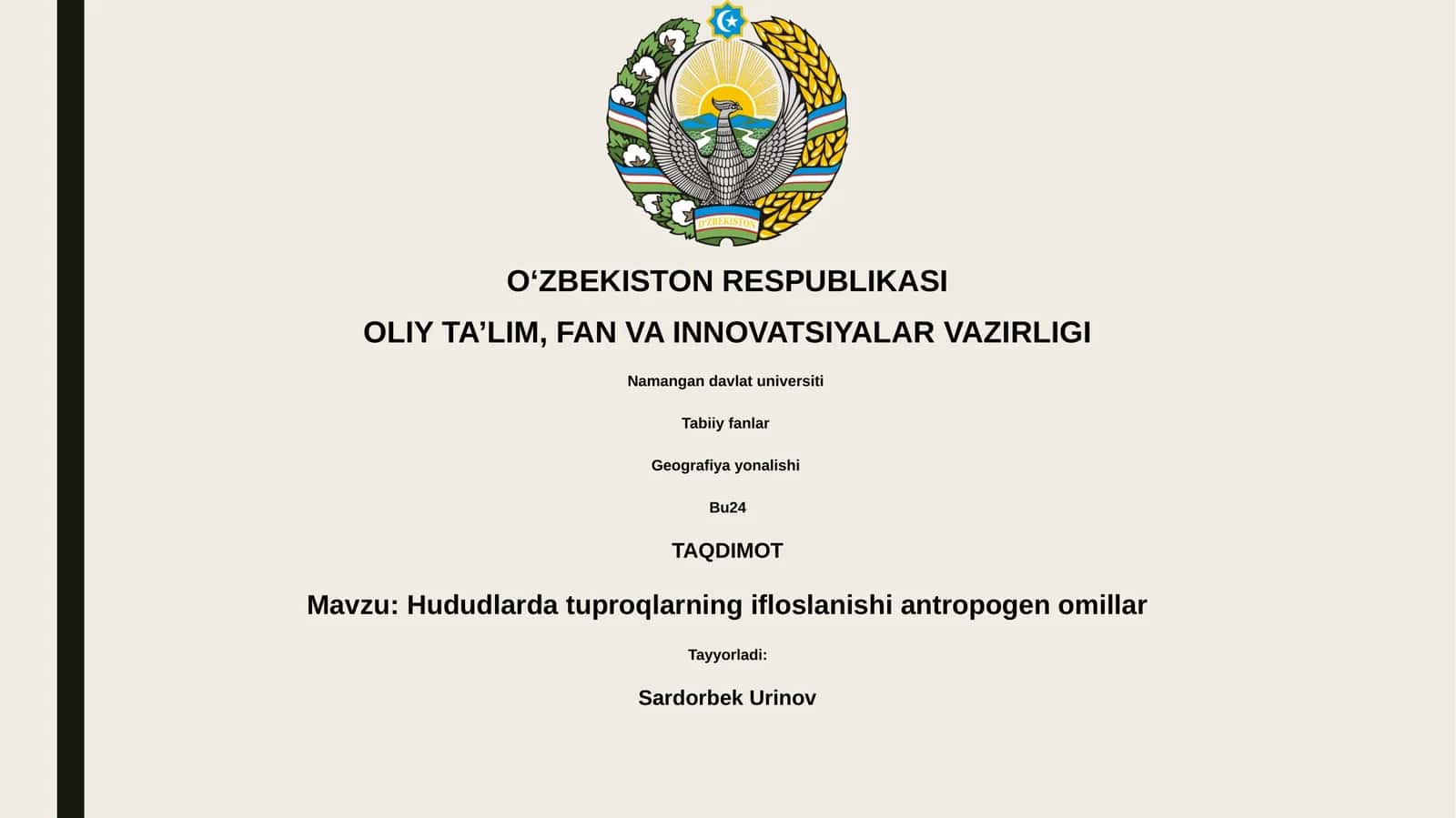 Tuproqlarning Ifloslanishi Antropogen Omillar