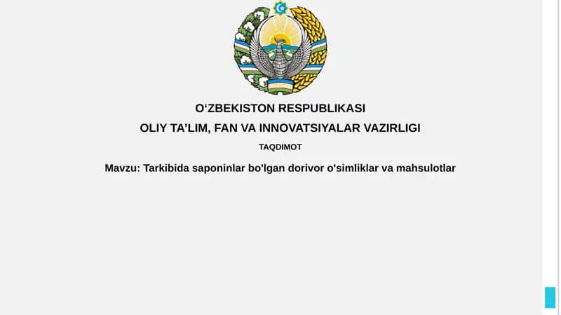 Saponinlar va Dorivor O'simliklar
