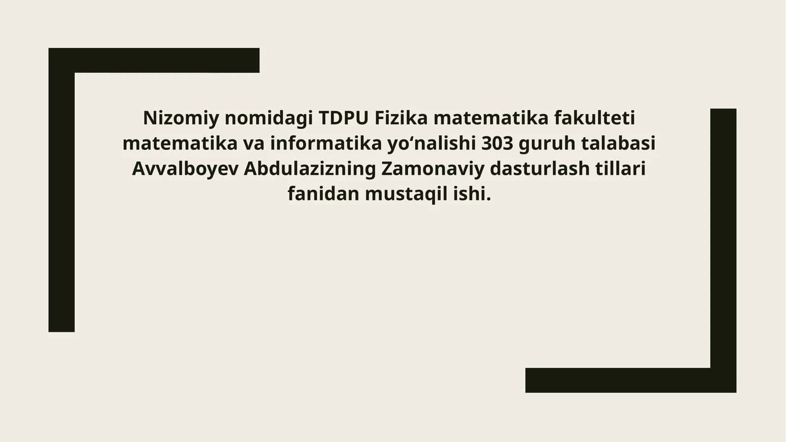 Pythondamassivlar va satrlarga doir dastur tuzish
