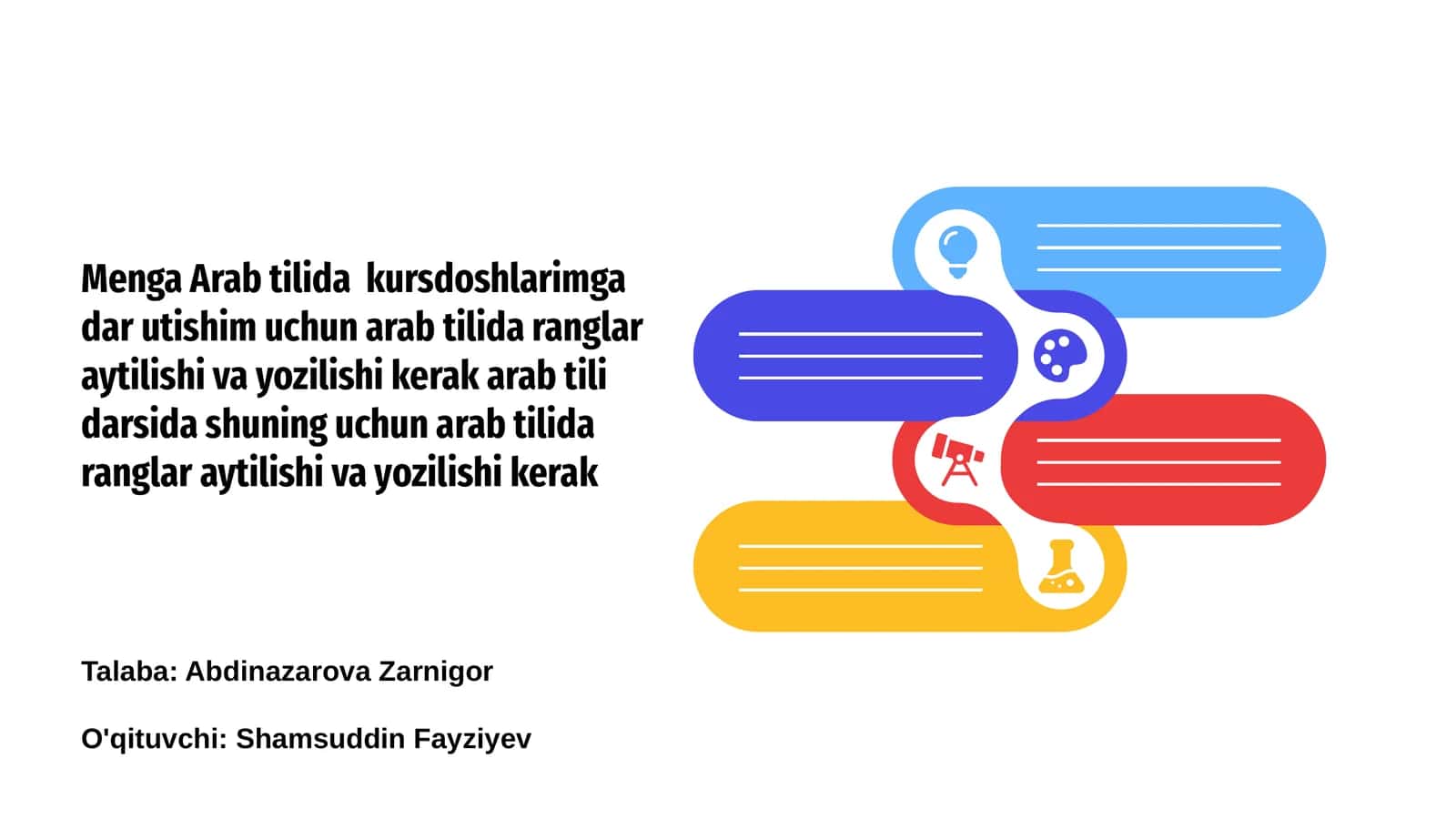 Arab tilida ranglarning nomlari