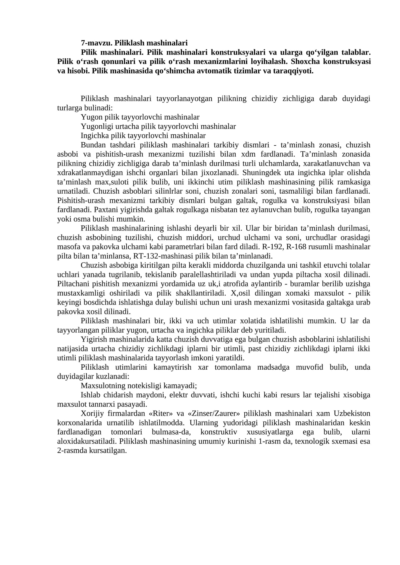Piliklash mashinalari