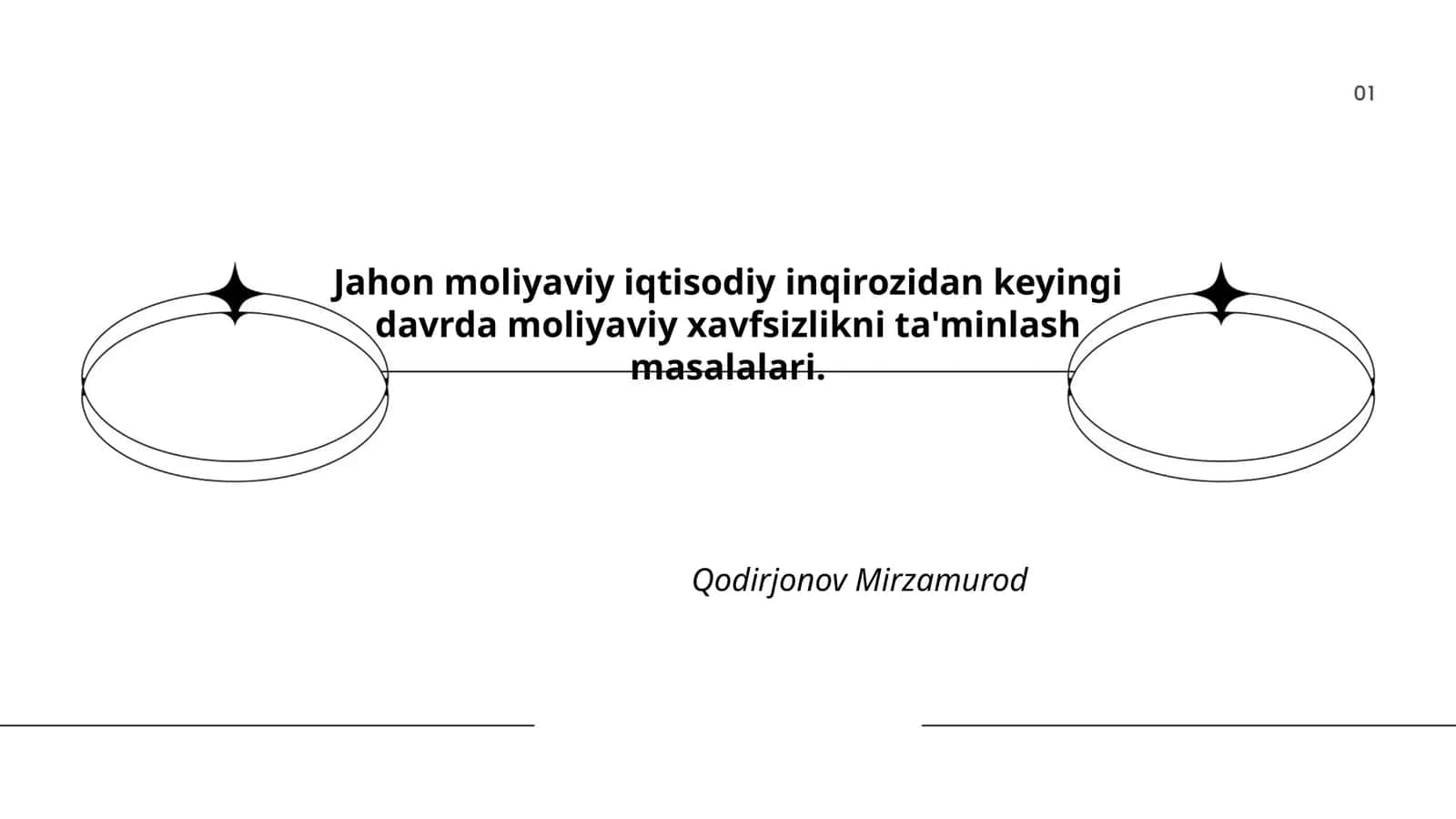 Jahon moliyaviy inqirozidan keyingi davrda moliyaviy xavfsizlikni ta'minlash masalalari