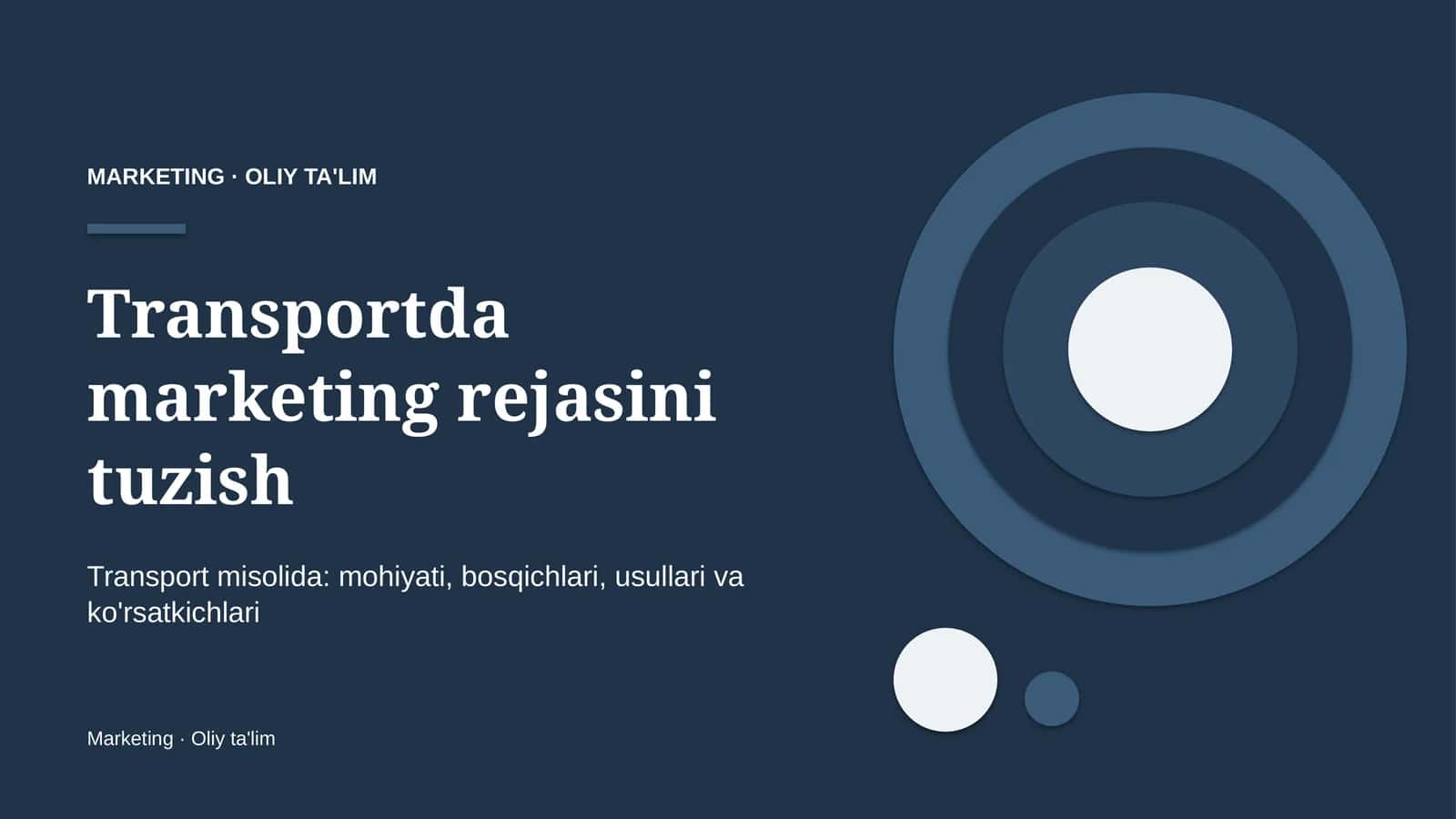 transportda marketing rejasini tuzish 4771