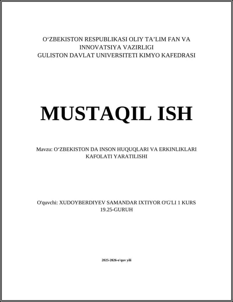 O‘zbekiston Konstitutsiyasida inson huquqlari kafolati