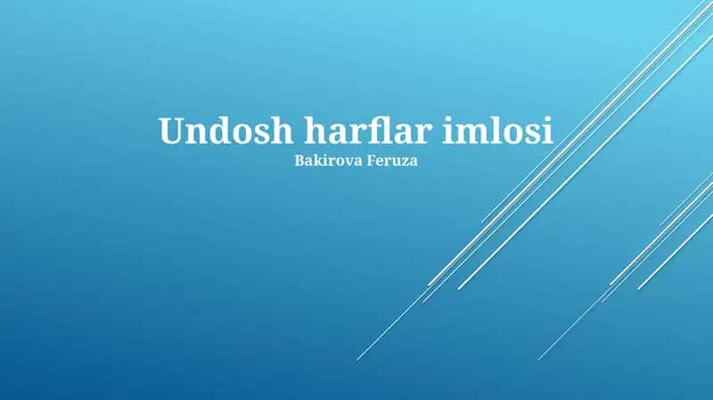 Undosh harflar imlosi