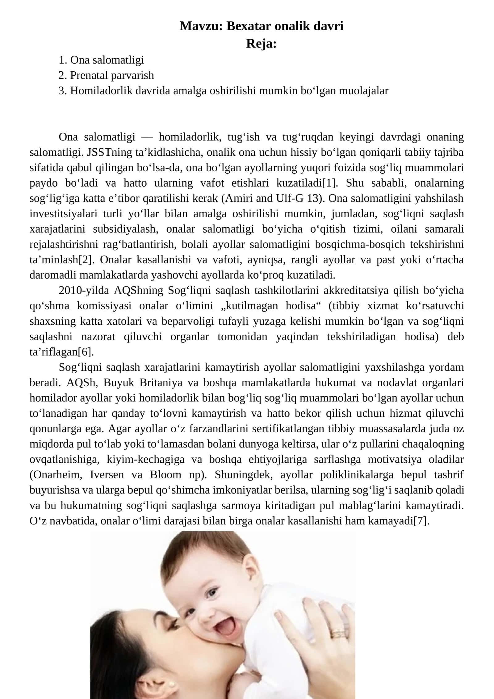 Bexatar onalik davri