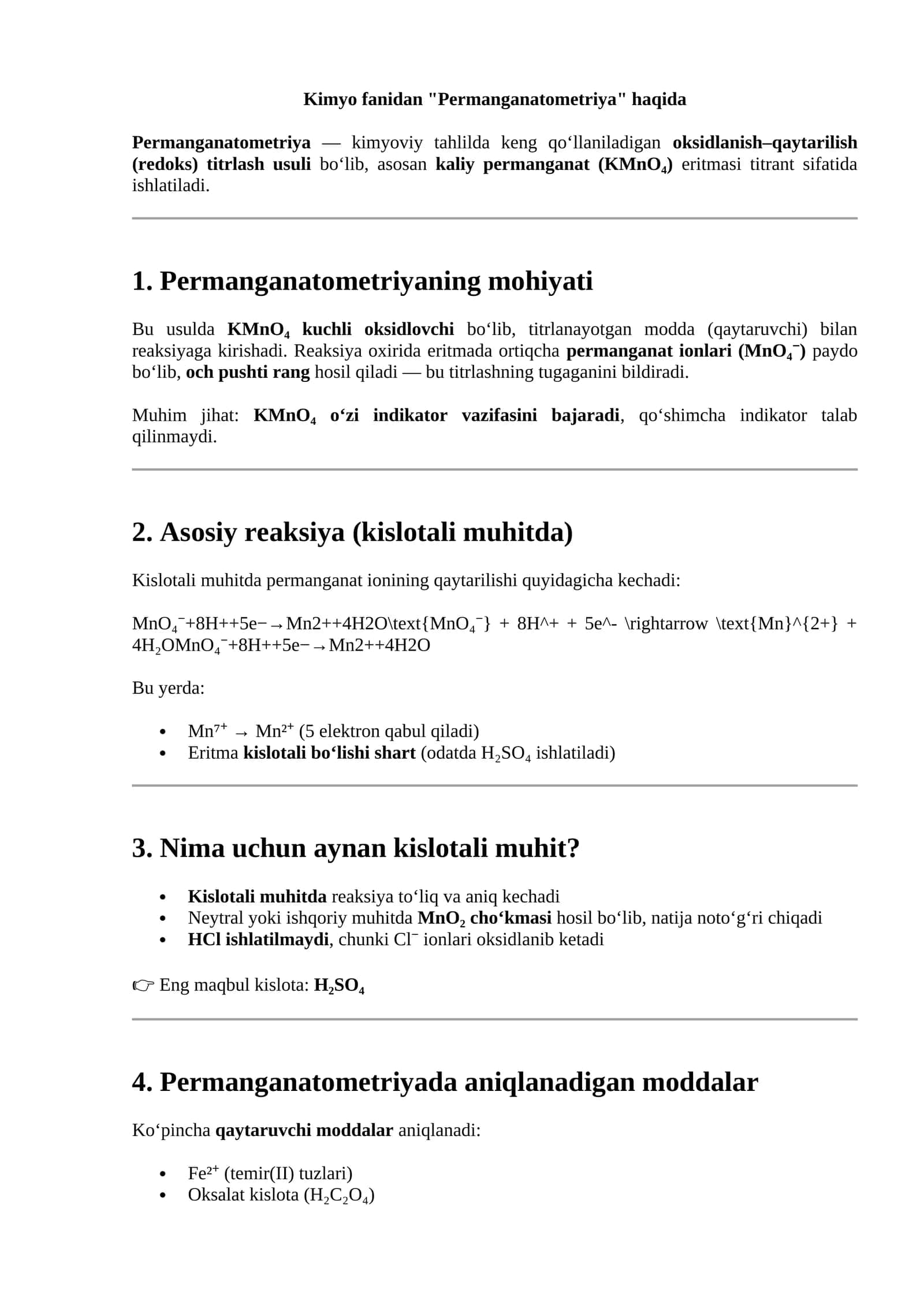 Permanganatometriya