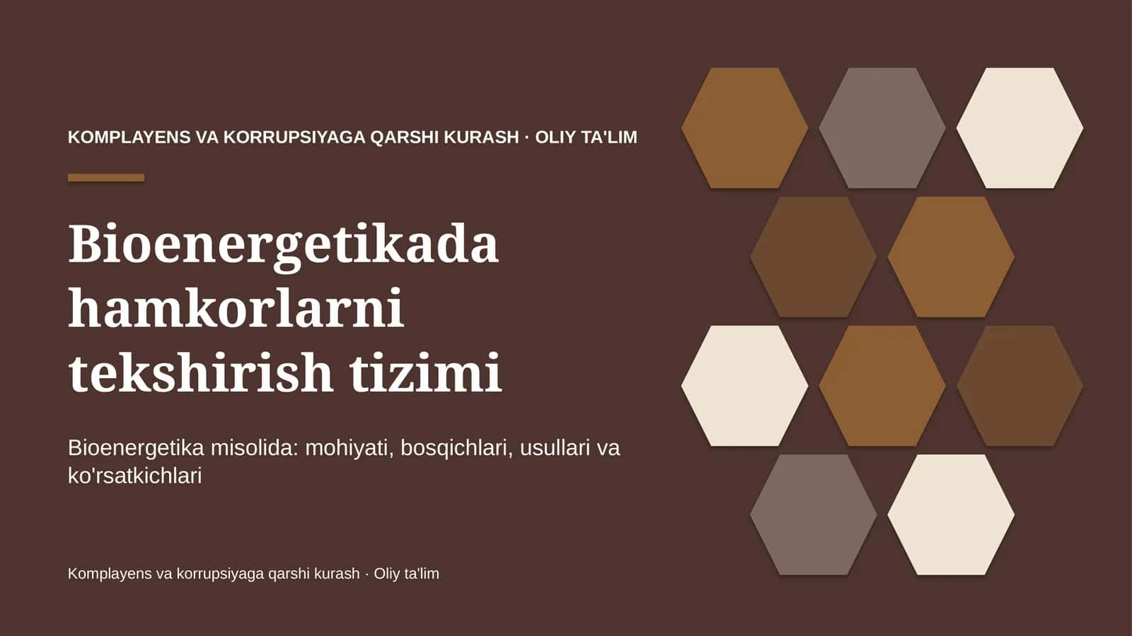 Bioenergetika misolida: mohiyati, bosqichlari, usullari va ko'rsatkichlari