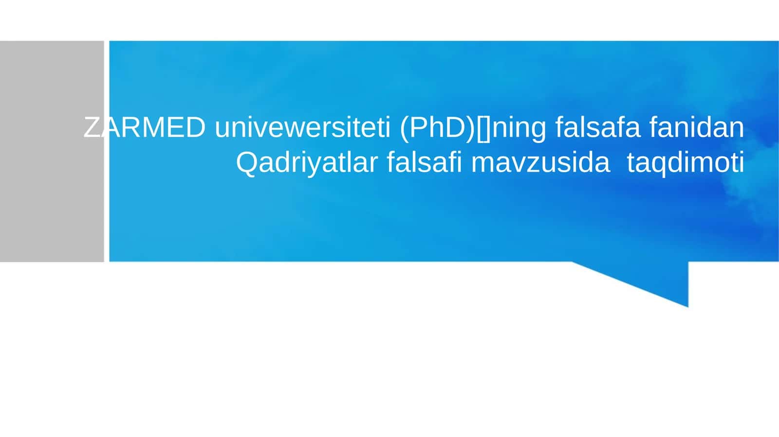 Qadriyatlar falsafi mavzusida taqdimoti