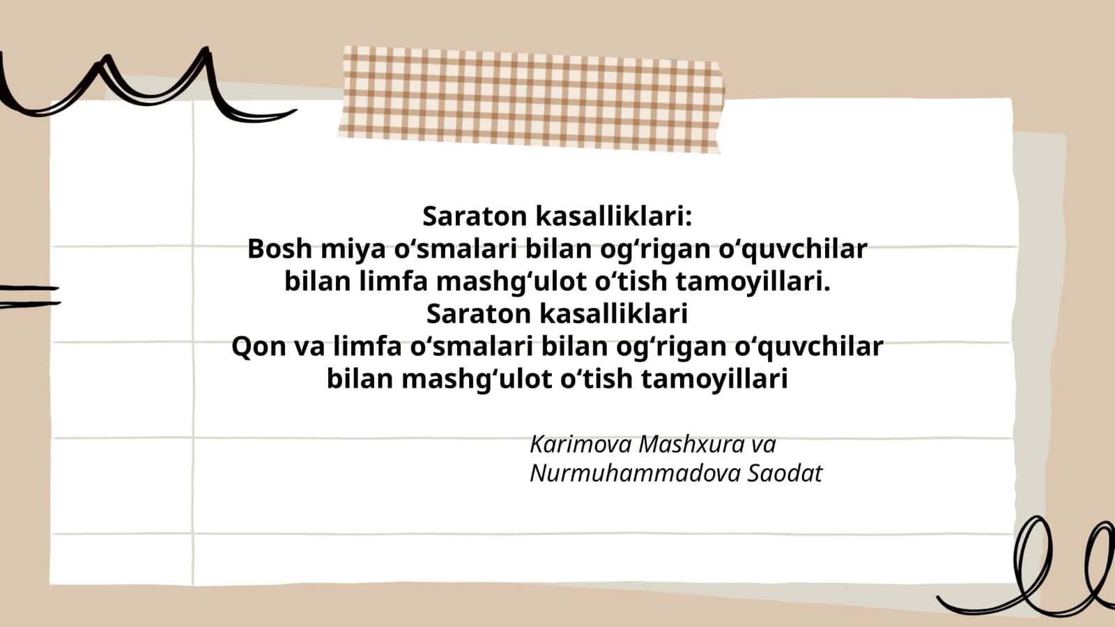 Saraton kasalliklari
