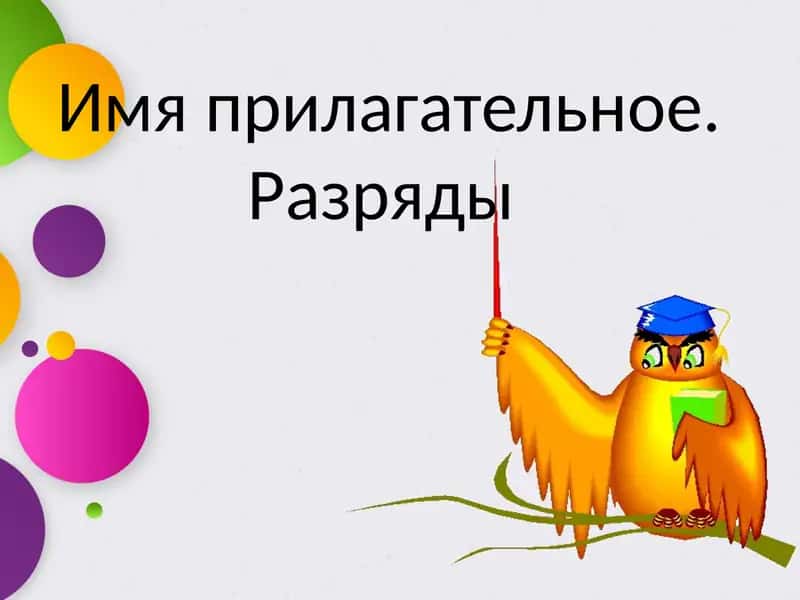 Имя прилагательное. Разряды