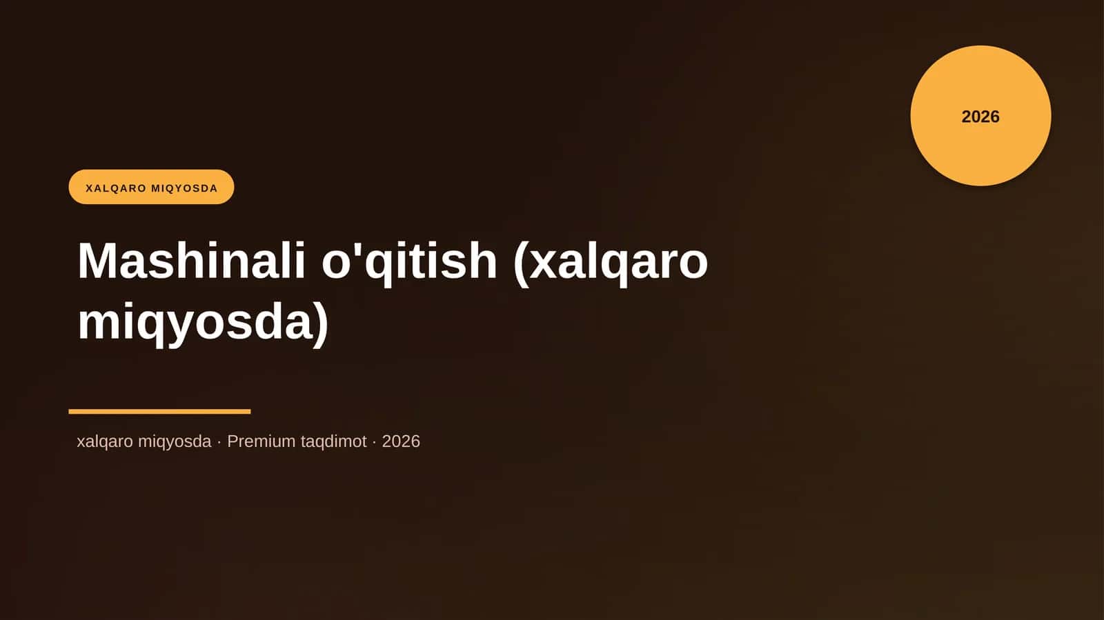 Mashinali o'qitish (xalqaro miqyosda)