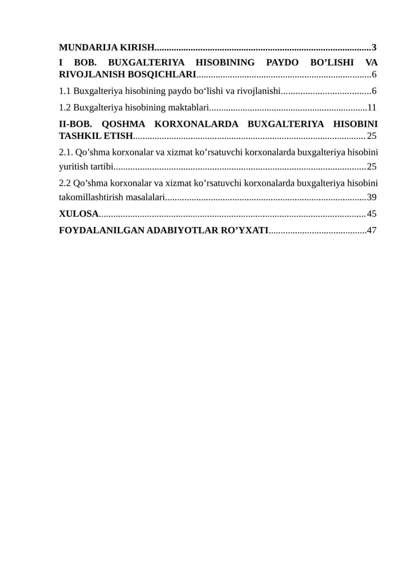 Qo'shma korxonalarda buxgalteriya hisobi
