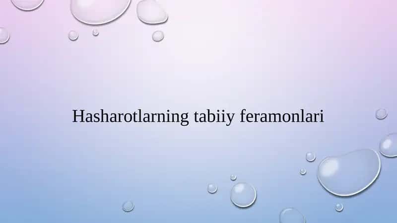 Hasharotlarning tabiiy feramonlari
