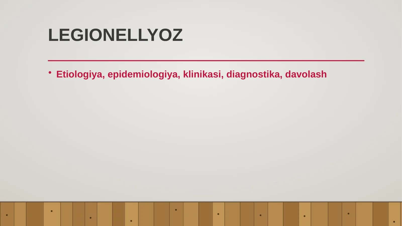 LEGIONELLYOZ (Etiologiya, epidemiologiya, klinikasi, diagnostika, davolash)
