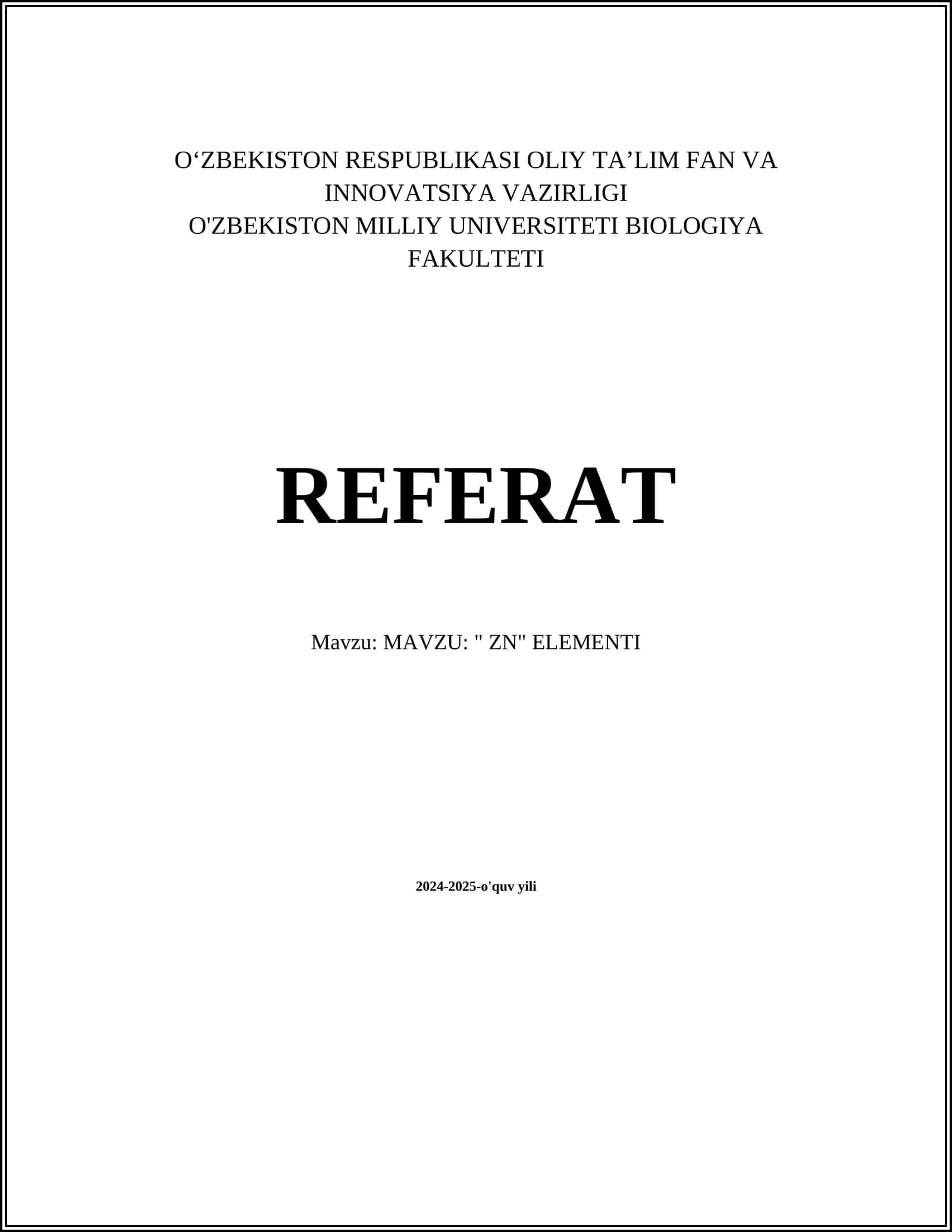 " ZN" ELEMENTI