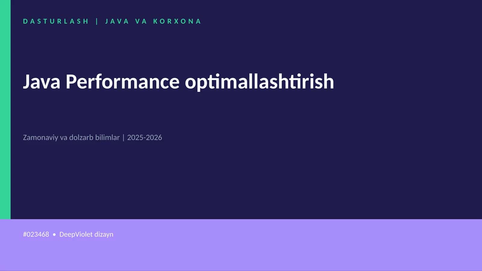 DASTURLASH | JAVA VA KORXONA