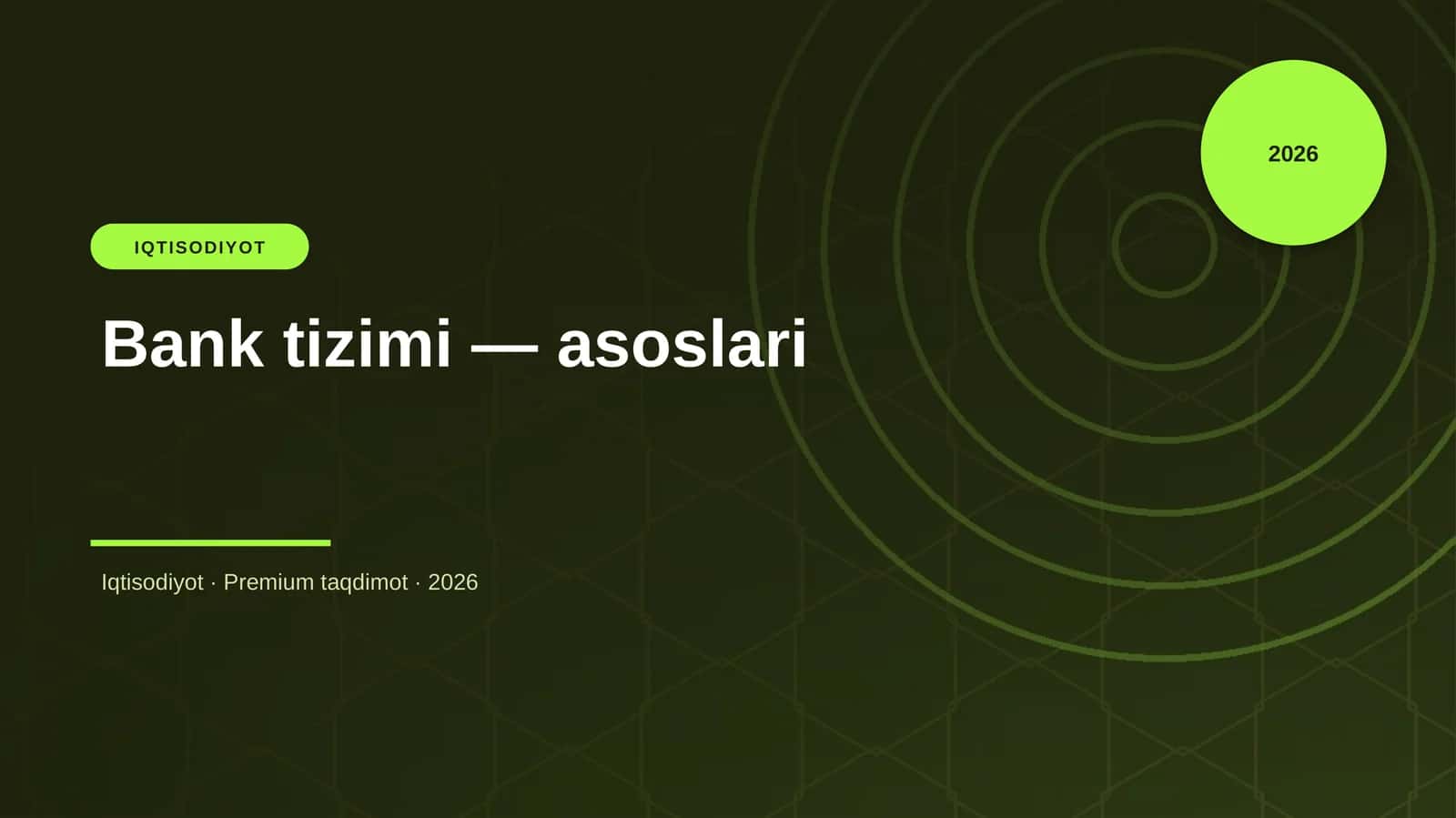 Bank tizimi — asoslari