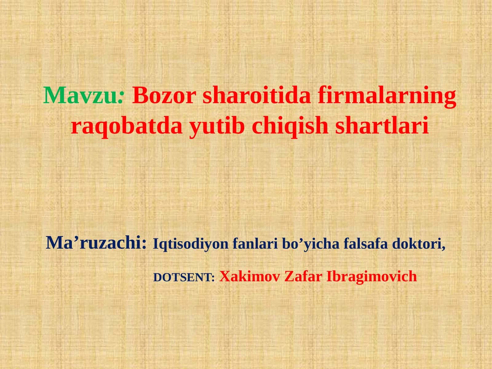 Bozorsharoitidafirmalarningraqobatdayutibchiqishshartlari