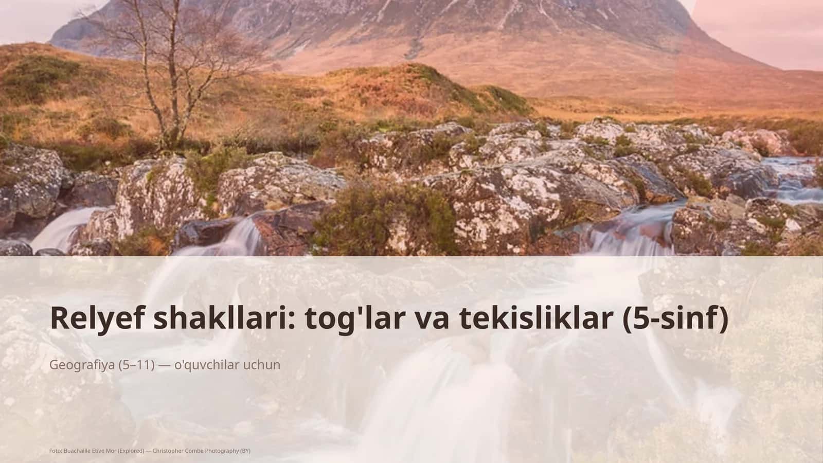 Relyef shakllari: tog'lar va tekisliklar (5-sinf)
