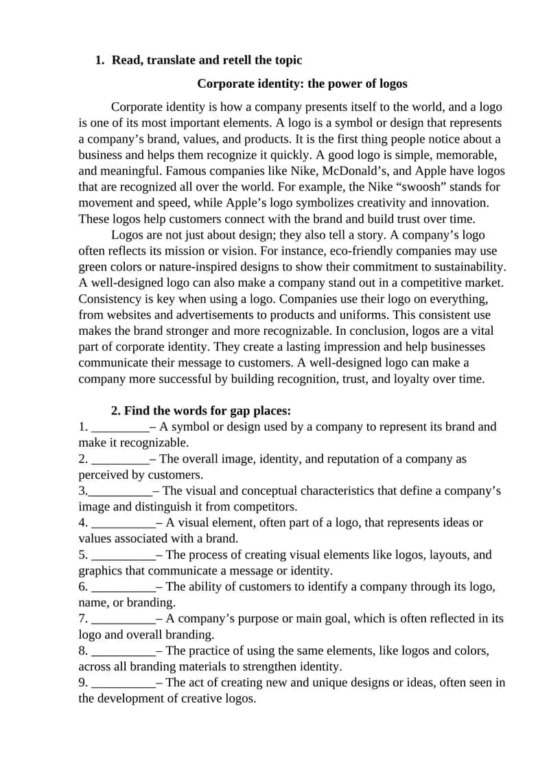 Corporate identity: the power of logos
