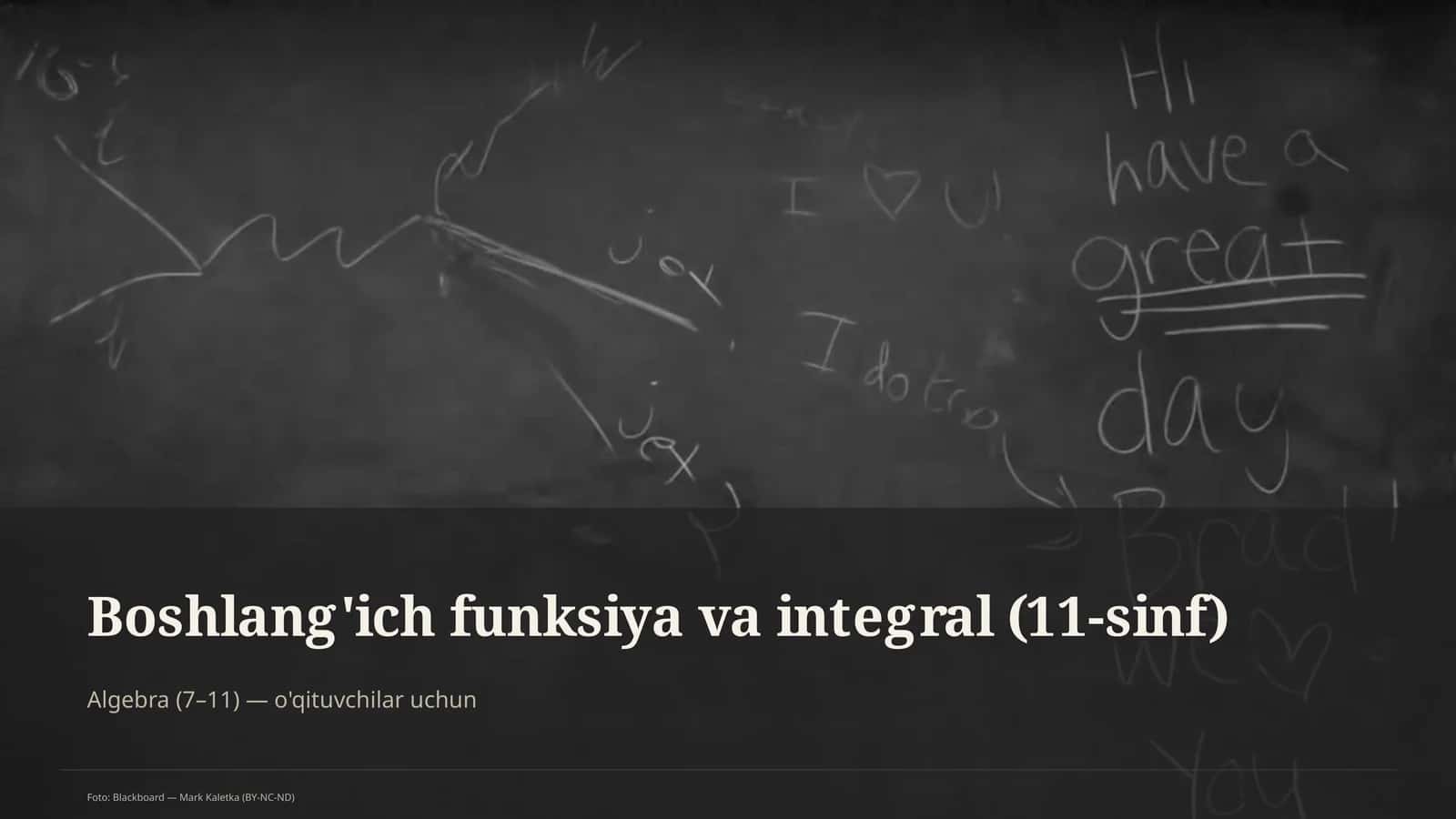Boshlang'ich funksiya va integral (11-sinf)