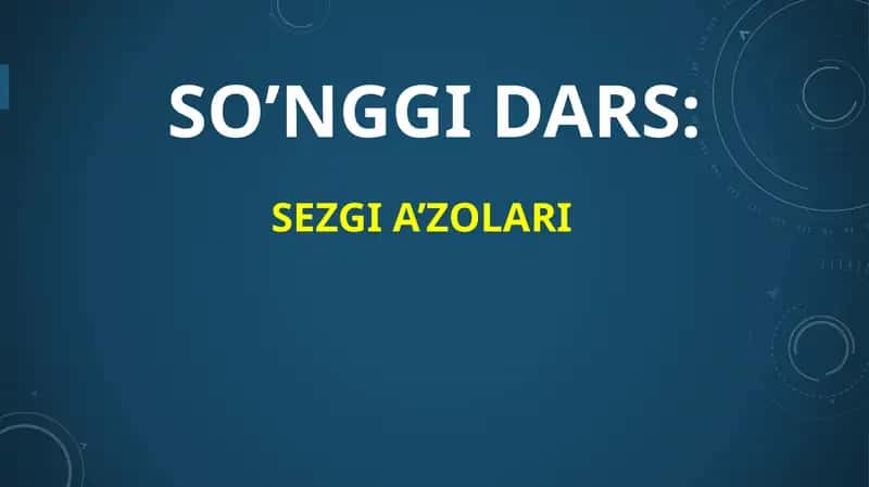 sezgi aʼzolari gistologiyasi