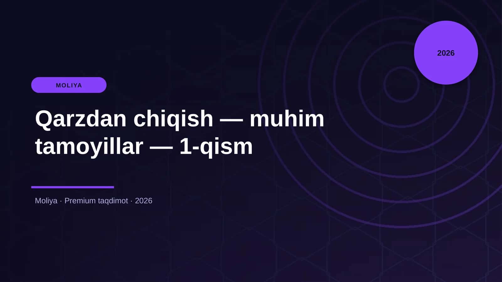 Qarzdan chiqish — muhim tamoyillar — 1-qism