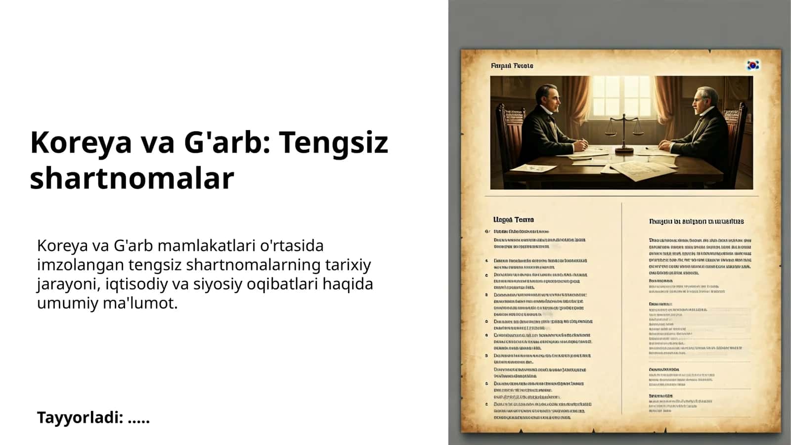 Koreya va G'arb: Tengsiz shartnomalar