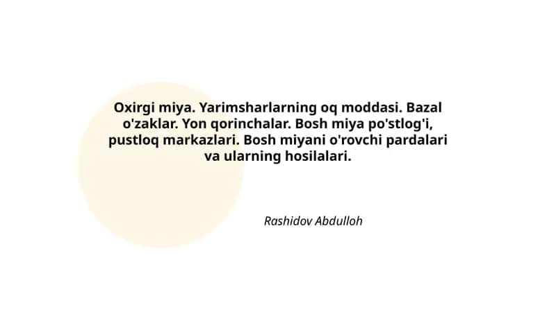 Yarimsharlarning oq moddasi