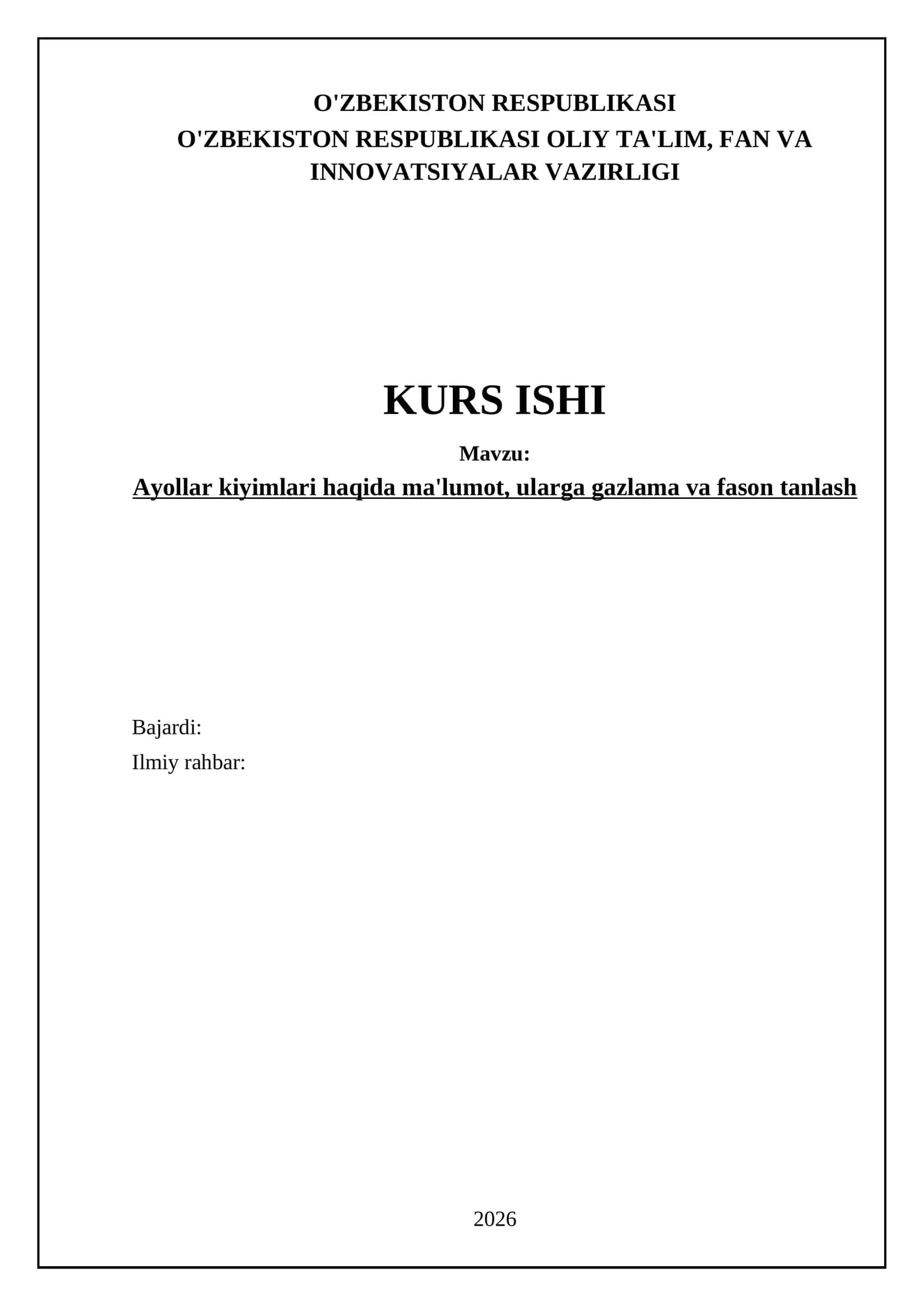 Ayollar kiyimlari haqida ma'lumot, ularga gazlama va fason tanlash