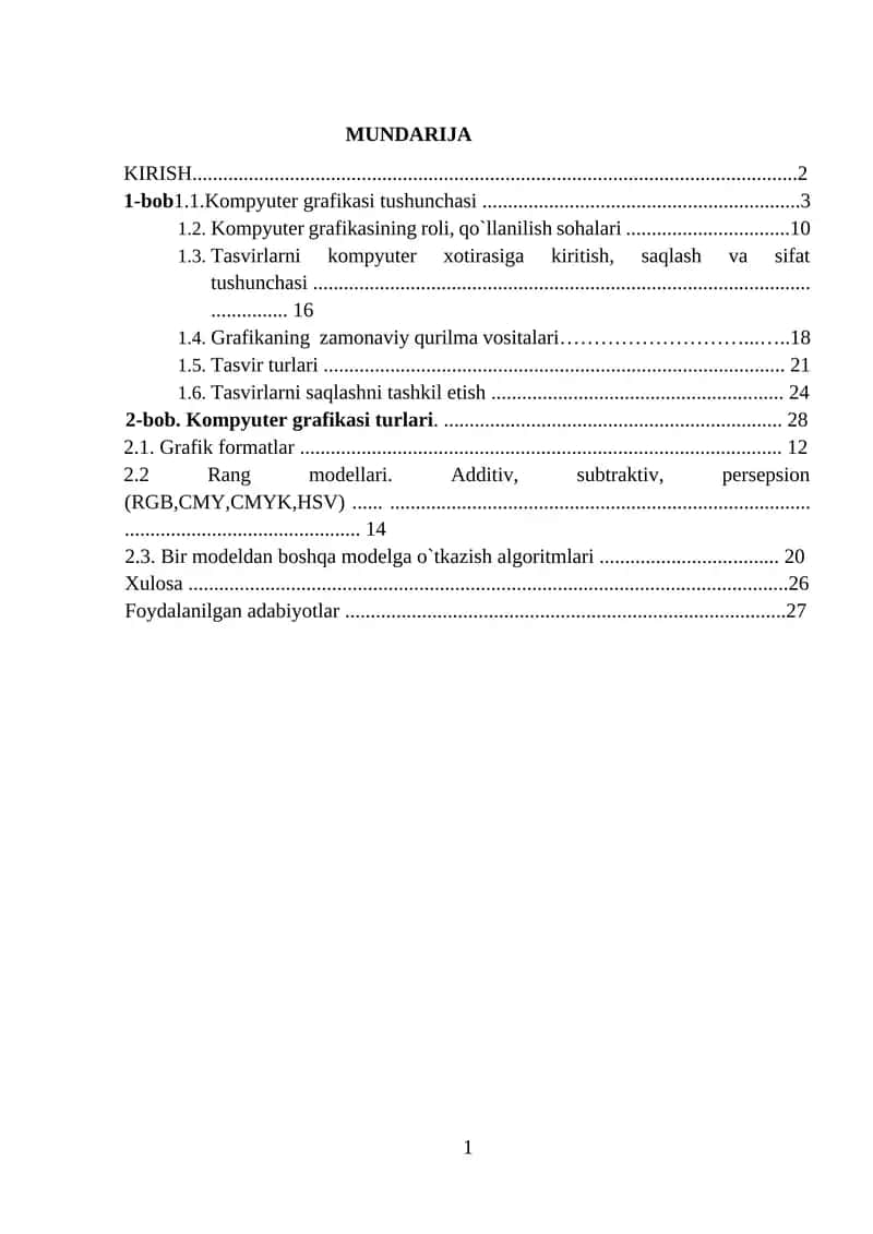 Rastrli tasvirlarni matematik tasvirlash va tasvirlarni yaxshilash usullari