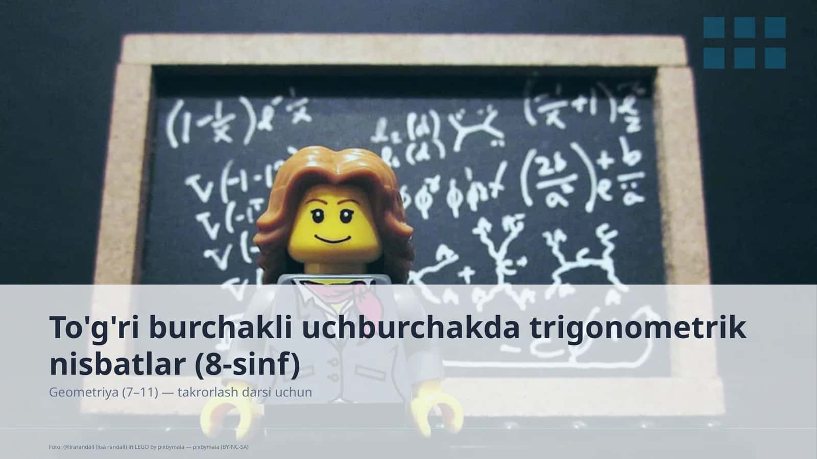 To'g'ri burchakli uchburchakda trigonometrik nisbatlar (8-sinf)