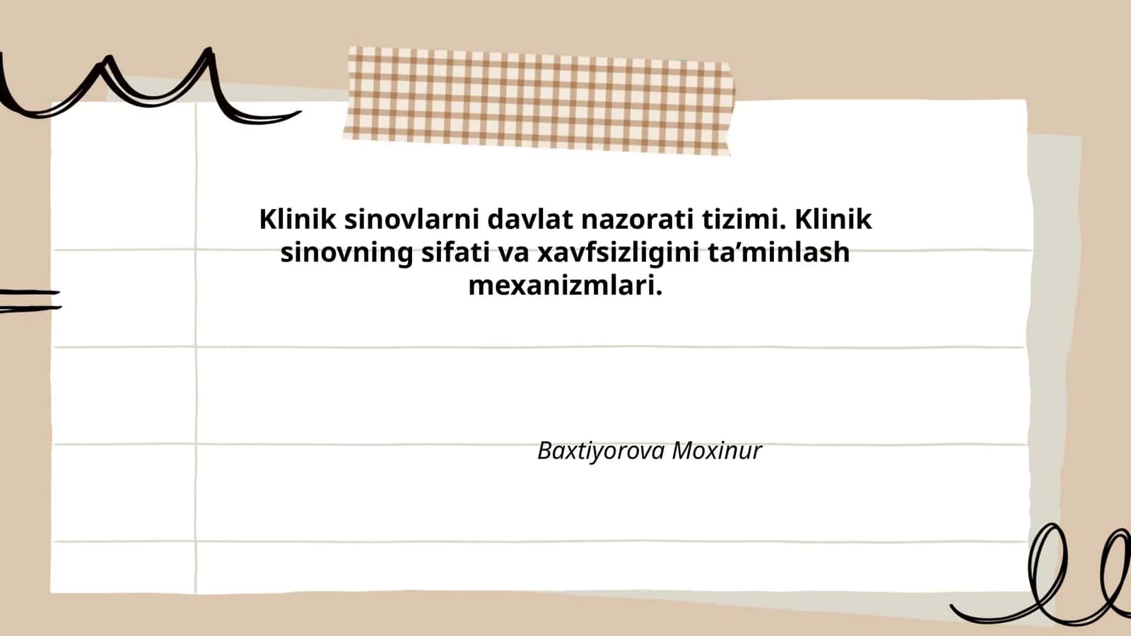 Klinik sinovlarni davlat nazorati tizimi