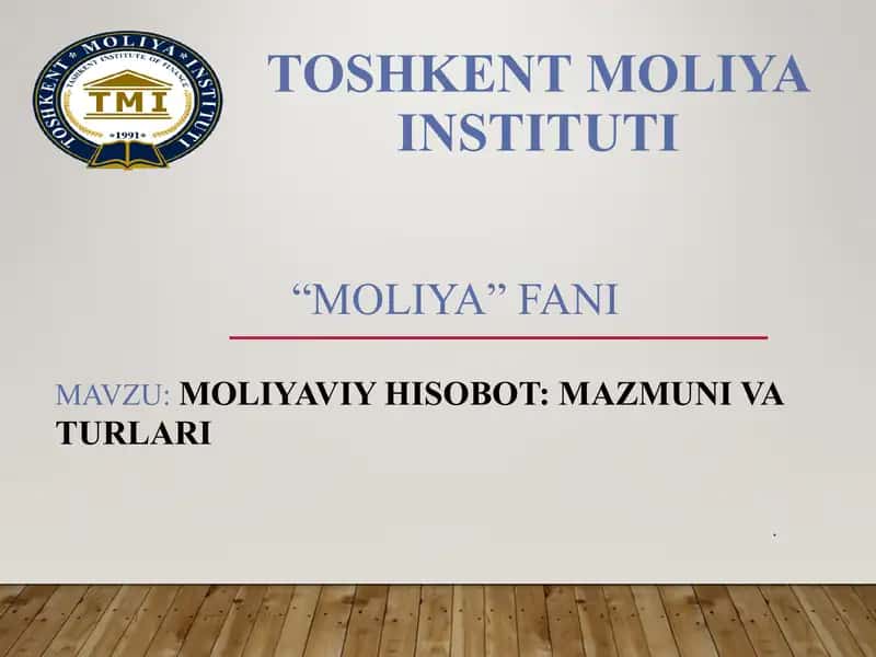 Moliyaviy hisobot