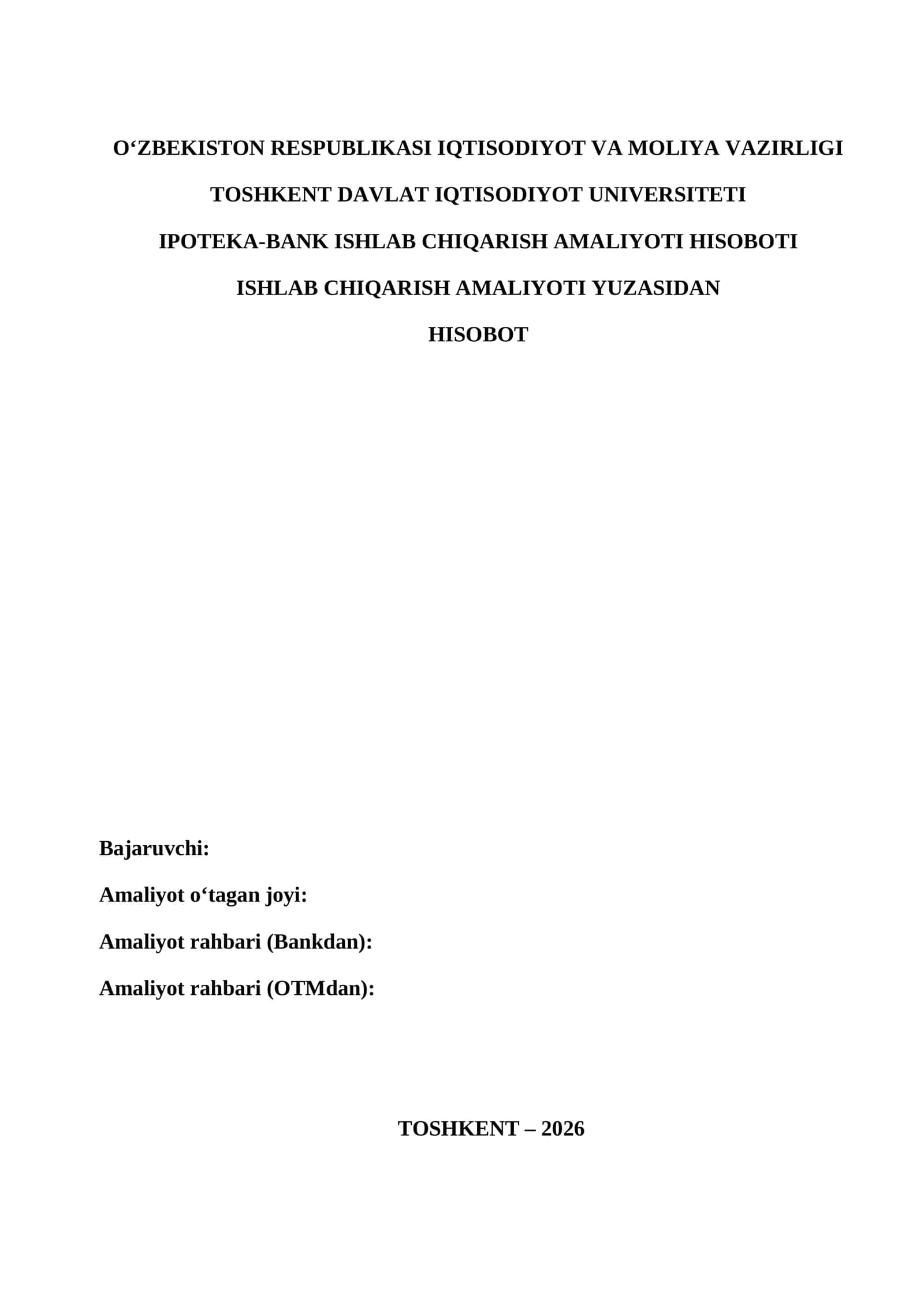 IPOTEKA-BANK  AMALIYOTI HISOBOTI 2026 yil