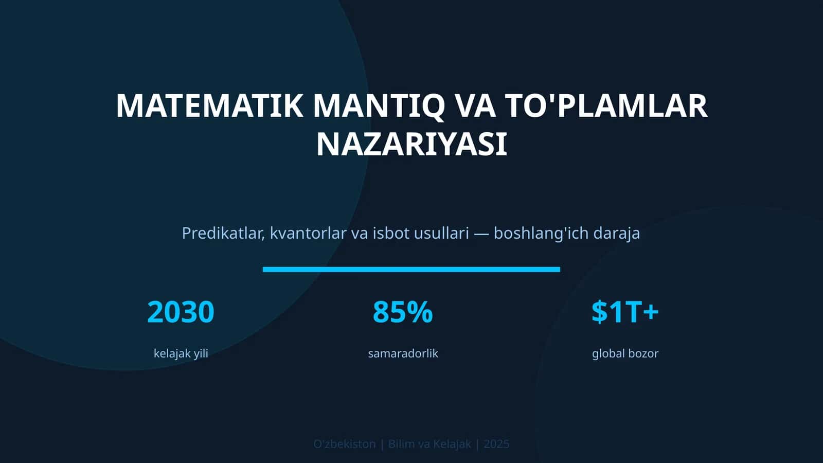 MATMATIK MANTIQ VA TO'PLAMLAR NAZARIYASI