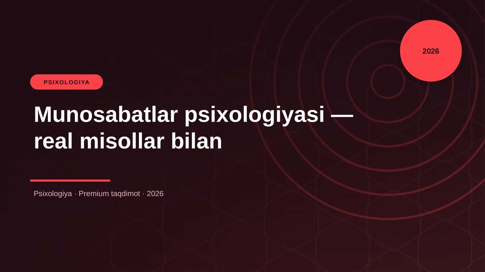 Munosabatlar psixologiyasi - real misollar bilan