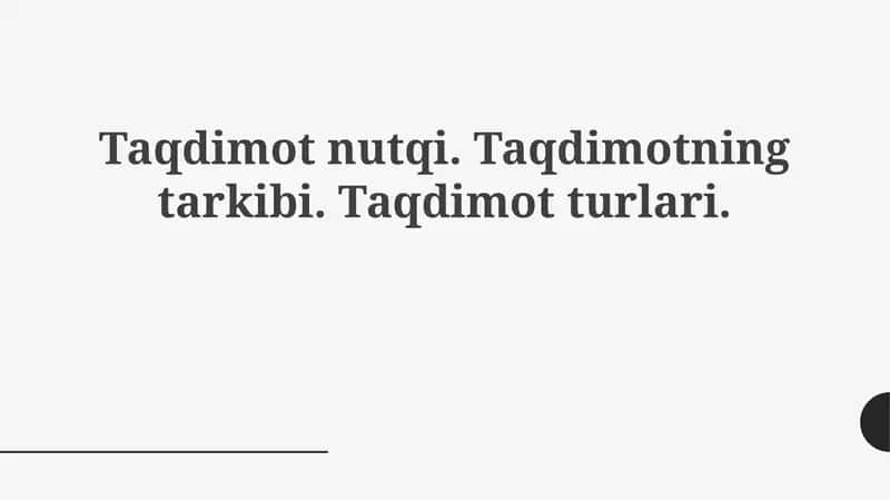 Taqdimot nutqi