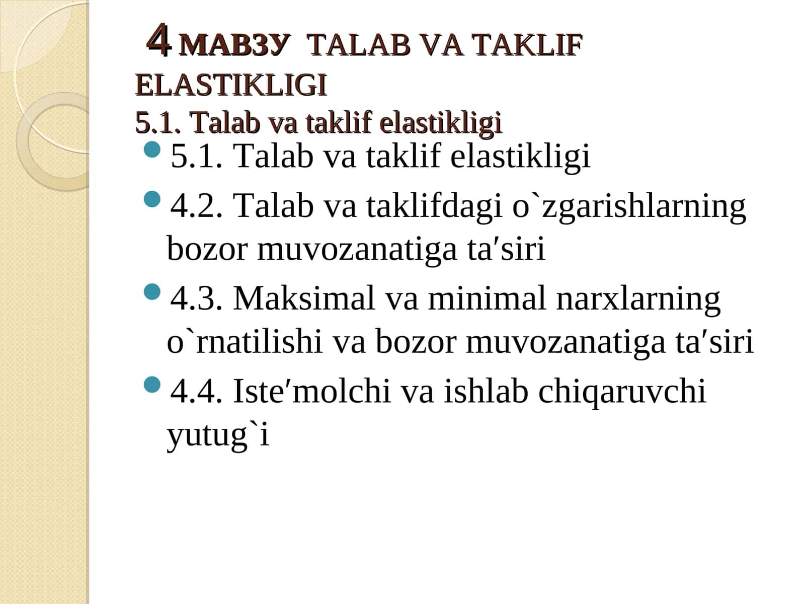 Talab va taklif elastikligi