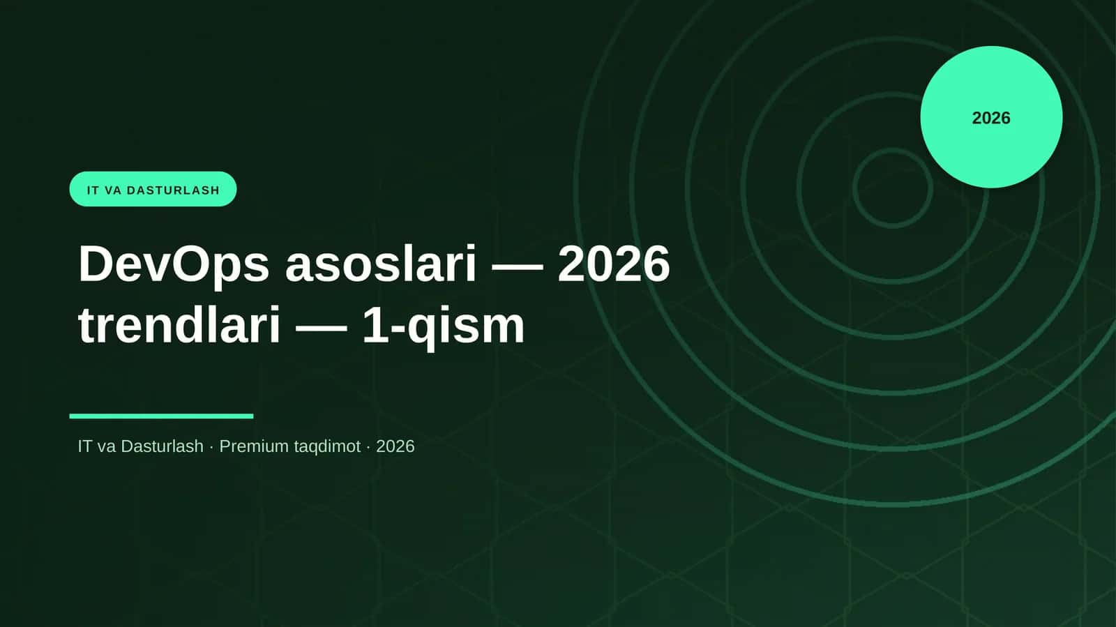 DevOps asoslari — 2026 trendlari — 1-qism