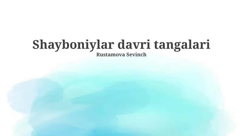 Shayboniylar davri tangalari