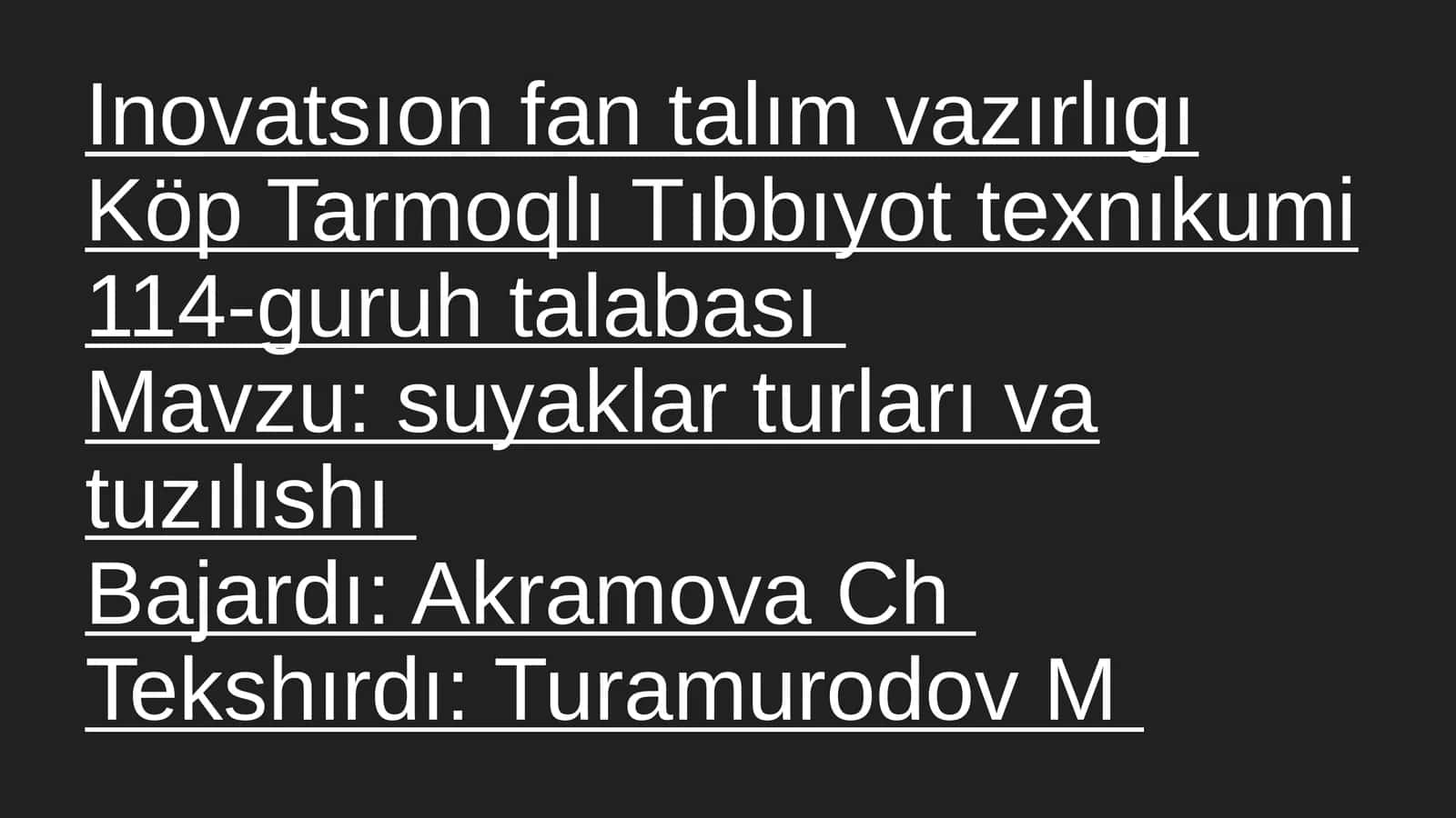Suyaklar turları va tuzılıshı