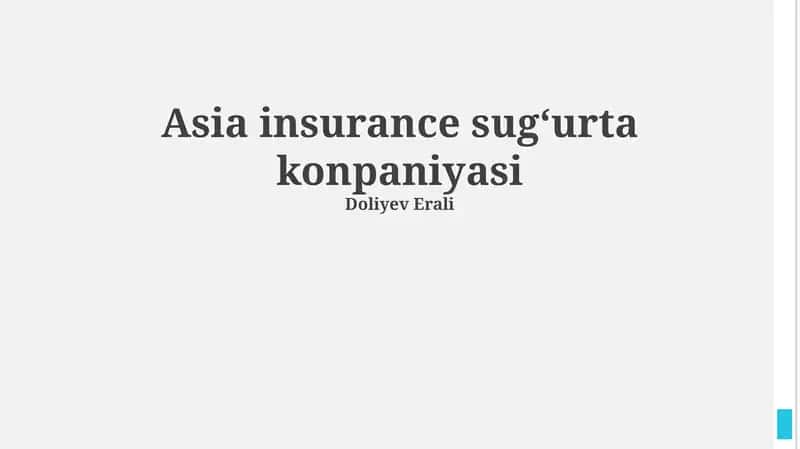 Asia insurance sugʻurta konpaniyasi