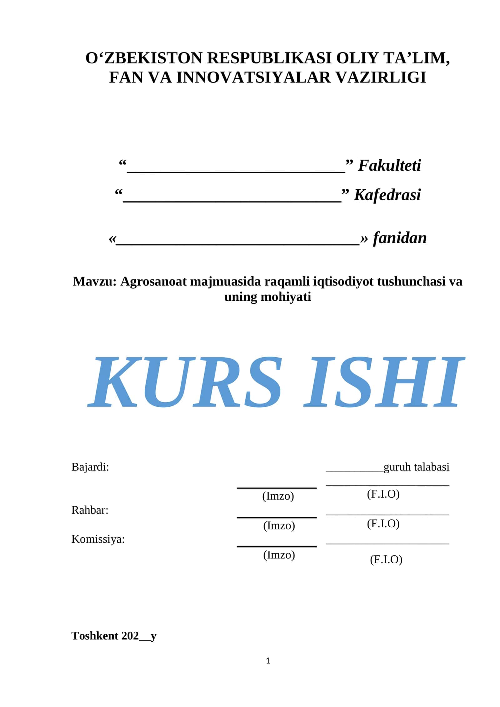 Agrosanoat majmuasida raqamli iqtisodiyot tushunchasi va uning mohiyati