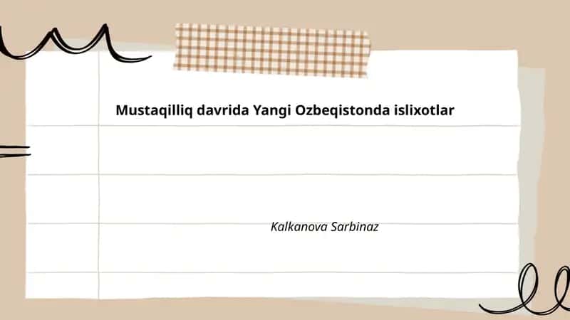 Iqtisodiy islohotlar va bozor iqtisodiyotiga o‘tish