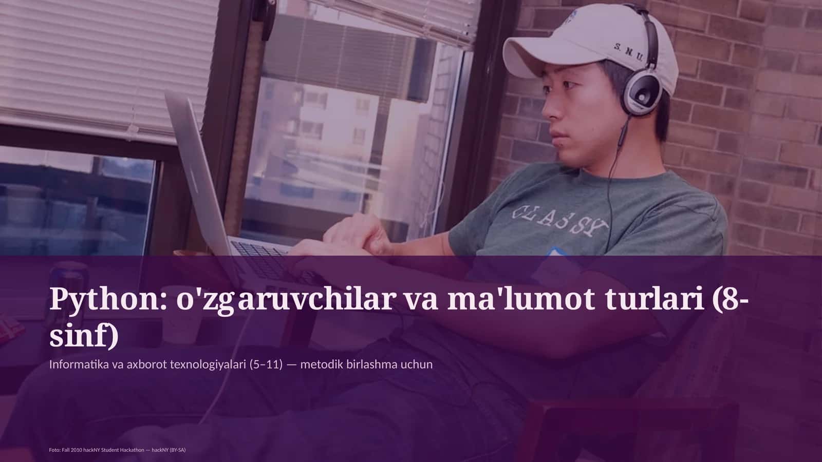Python: o'zgaruvchilar va ma'lumot turlari (8-sinf)