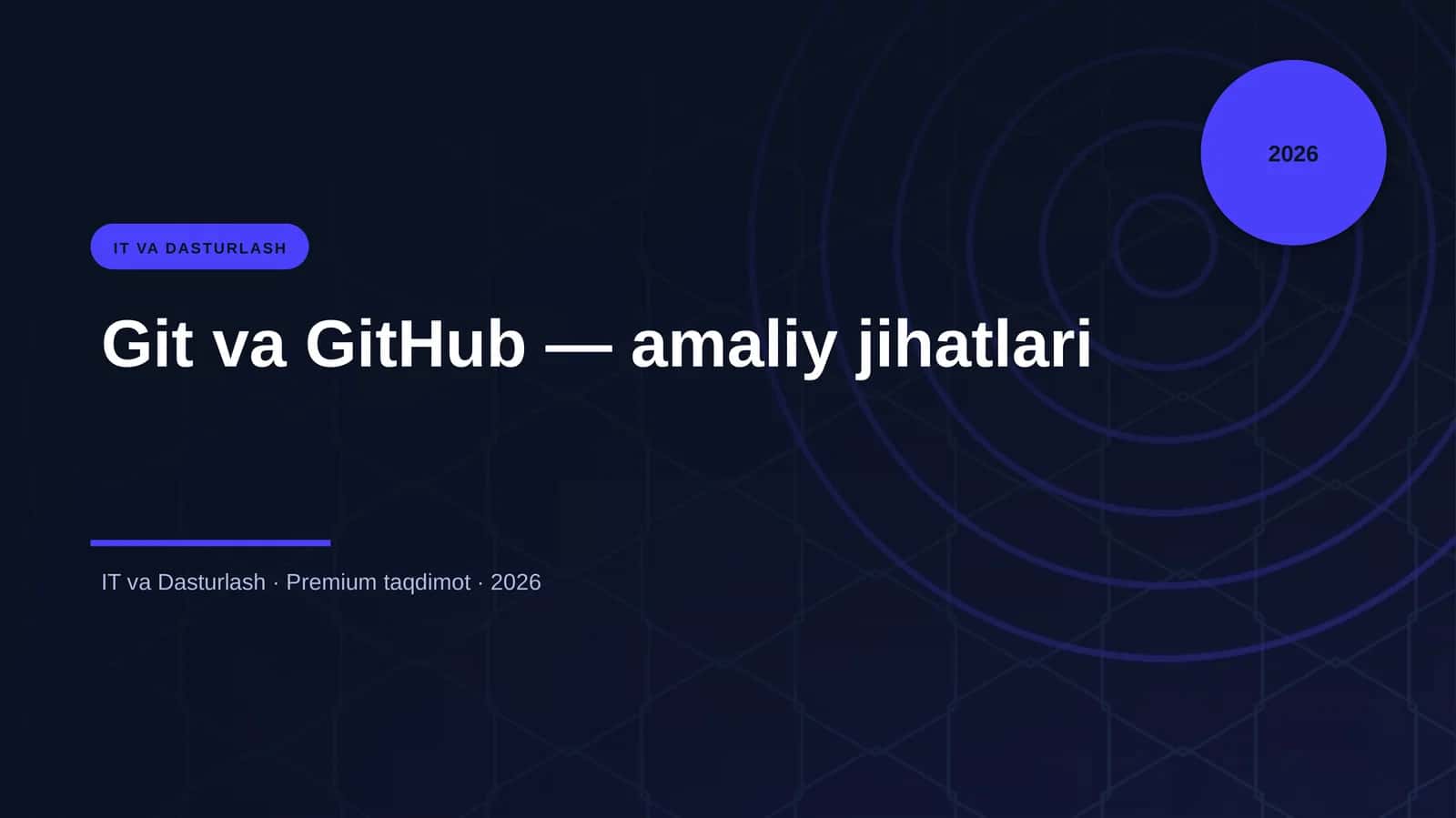 Git va GitHub — amaliy jihatlari